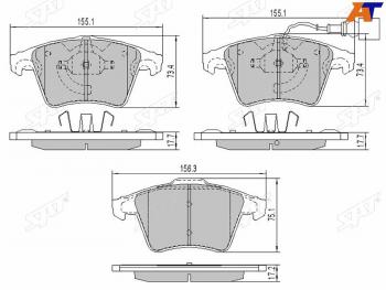 Колодки тормозные перед FL-FR SAT  Volkswagen Transporter T5 рестайлинг (2009-2015)