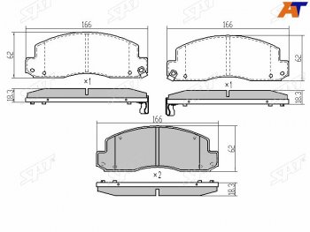 1 599 р. Колодки тормозные перед FL-FR SAT  Toyota Dyna  XZU (2002-2006) бортовой грузовик рестайлинг  с доставкой в г. Нижний Новгород. Увеличить фотографию 2