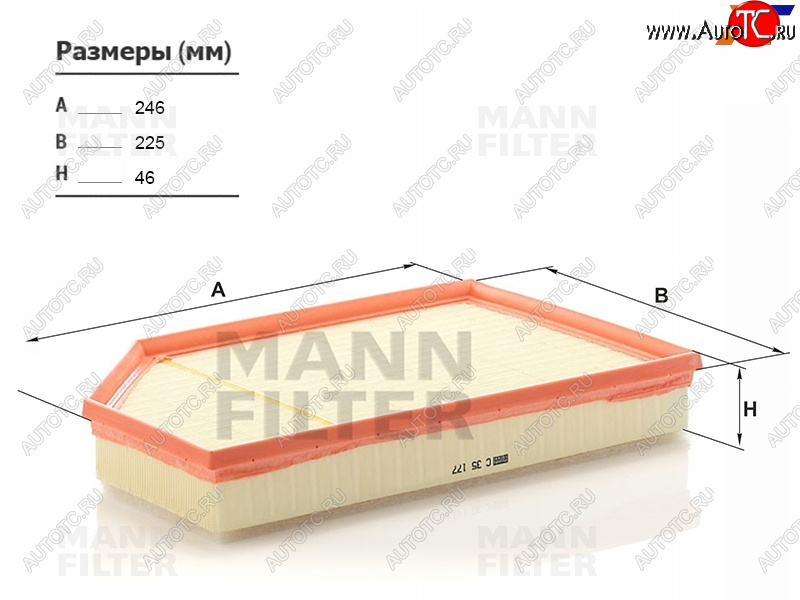 1 859 р. Фильтр воздушный MANN  Volvo S60 ( RS,RH седан,  FS седан) - XC70  с доставкой в г. Нижний Новгород