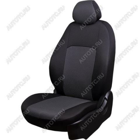 5 899 р. Комплект чехлов для сидений (ЦЗС 3Г Жаккард) Дублин Lord Autofashion Nissan Almera G15 седан (2012-2019) (черный, вставка Сеул серая)  с доставкой в г. Нижний Новгород