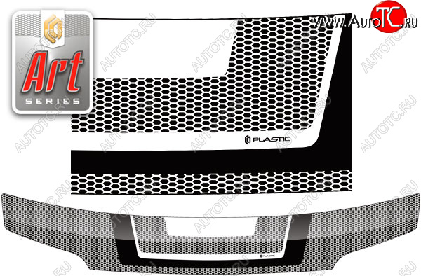 2 399 р. Дефлектор капота (M401S, M402S, M411S) CA-Plastic  Daihatsu Coo (2005-2012) (Серия Art черная)  с доставкой в г. Нижний Новгород