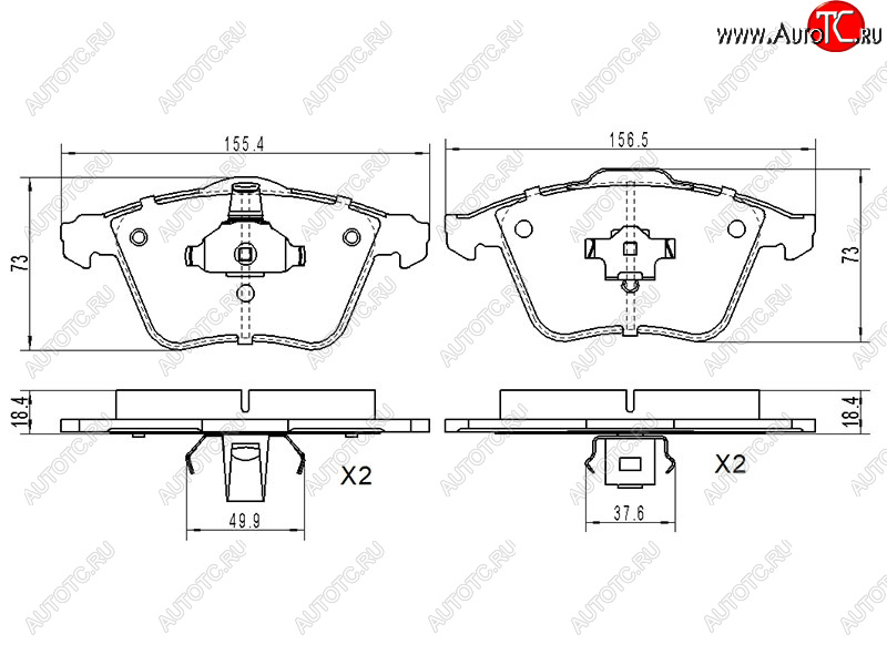 1 639 р. Колодки тормозные передние FL-FR SAT  Ford Focus (2), Mazda 3/Axela (BK,  BL)  с доставкой в г. Нижний Новгород