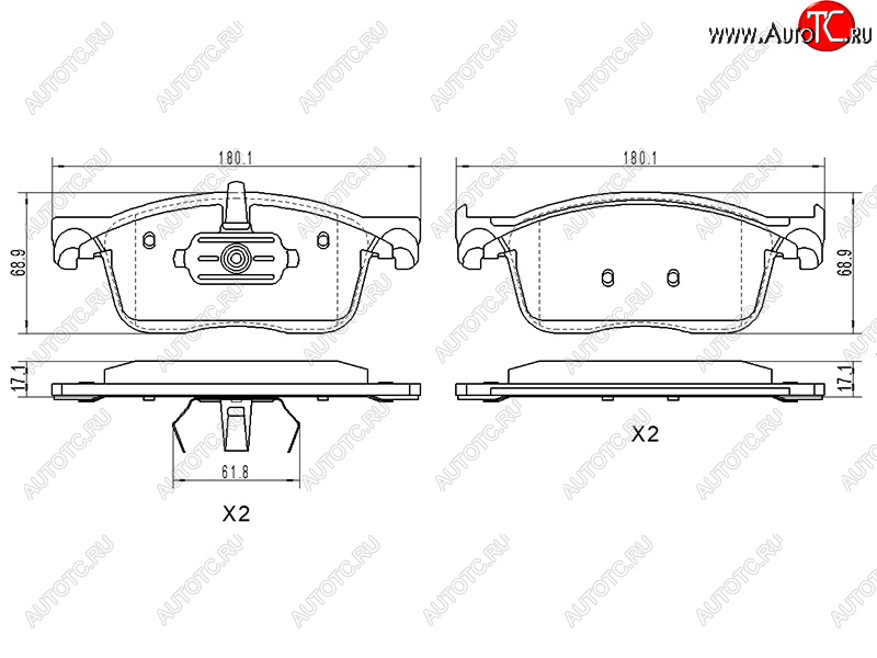 2 259 р. Колодки тормозные передние FL-FR SAT  CITROEN Jumpy (2016-2022), CITROEN SpaceTourer (2016-2022), Peugeot Expert (2016-2024), Peugeot Traveller (2016-2024)  с доставкой в г. Нижний Новгород