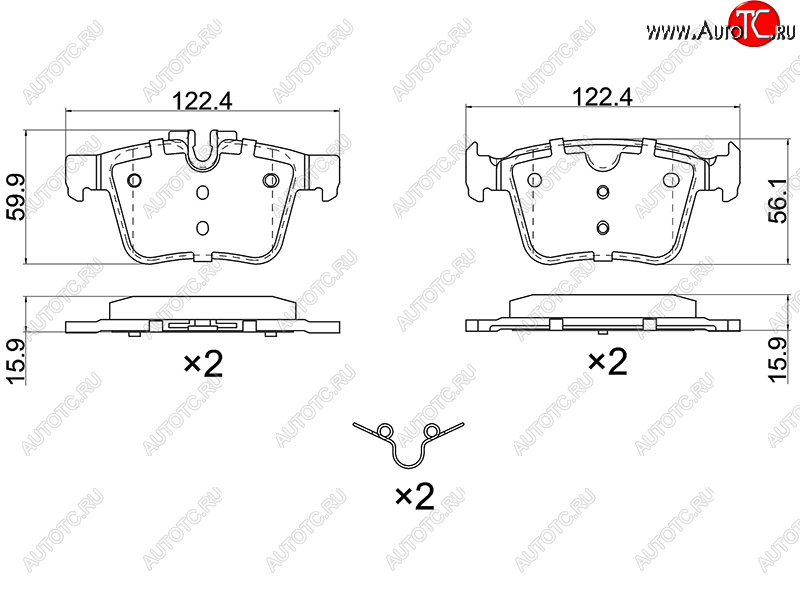 1 129 р. Колодки тормозные зад LH-RH SAT  Land Rover Range Rover Evoque ( 1 L538,  2 L551) (2011-2024), Volvo XC60 (2017-2022), Volvo XC90  L (2015-2024)  с доставкой в г. Нижний Новгород