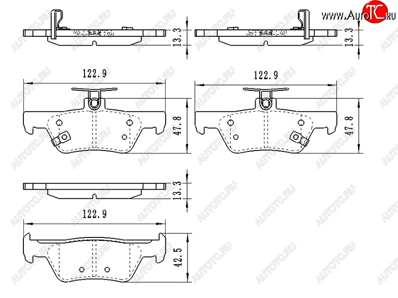 1 199 р. Колодки тормозные задние RH-LH SAT  Honda Fit ( 3 GP,GK,  4 GR) (2017-2022) 2-ой рестайлинг, дорестайлинг  с доставкой в г. Нижний Новгород