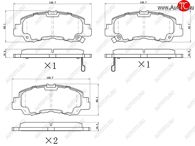 1 359 р. Колодки тормозные перед FR-FL SAT  Mitsubishi Eclipse Cross  GK (2017-2024)  с доставкой в г. Нижний Новгород