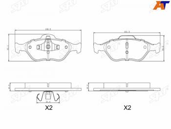 Колодки тормозные перед FL-FR SAT Mazda (Мазда) 2/Demio (демио)  DY (2002-2007) DY дорестайлинг, рестайлинг