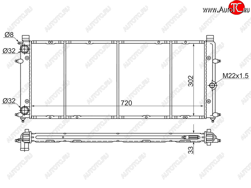 5 499 р. Радиатор охлаждающей жидкости SAT  Volkswagen Caravelle  T4 - Transporter  T4  с доставкой в г. Нижний Новгород