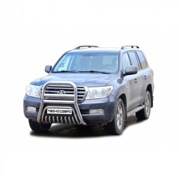 48 899 р. Передок крашенная d63.5, Техно Сфера Toyota Land Cruiser 200 дорестайлинг (2007-2012) (Черный матовый)  с доставкой в г. Нижний Новгород. Увеличить фотографию 1