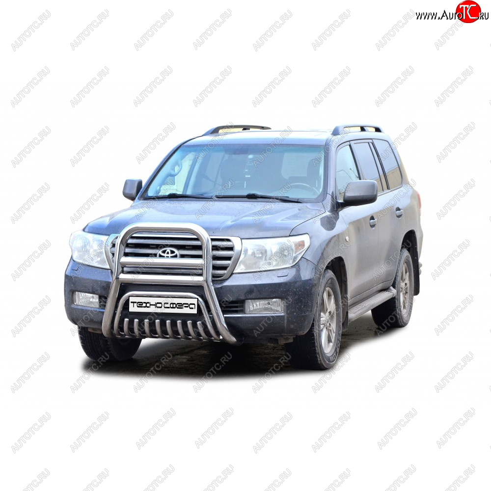 48 899 р. Передок крашенная d63.5, Техно Сфера Toyota Land Cruiser 200 дорестайлинг (2007-2012) (Черный матовый)  с доставкой в г. Нижний Новгород