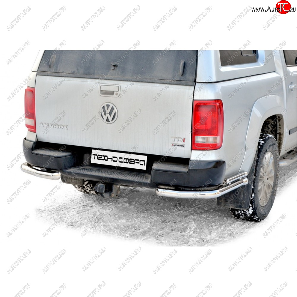 9 899 р. Защита заднего бампера d63.5 (уголки двойные), Техно Сфера  Volkswagen Amarok (2009-2022) дорестайлинг, рестайлинг  с доставкой в г. Нижний Новгород