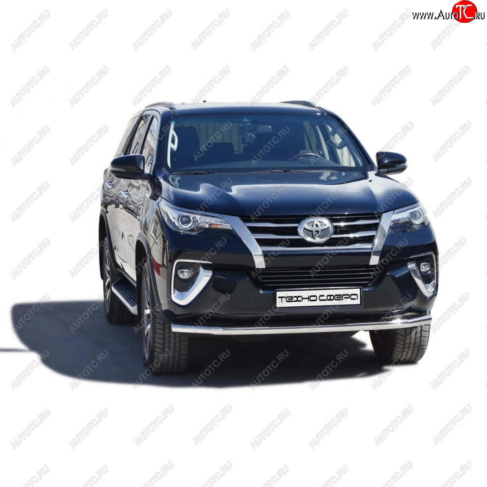 28 999 р. Защита переда труба нержавейка d63.5, Техно сфера  Toyota Fortuner ( AN50/AN60,  AN160) (2004-2025) дорестайлинг, 1-ый рестайлинг, 2-ой рестайлинг, дорестайлинг, рестайлинг (Нержавейка)  с доставкой в г. Нижний Новгород