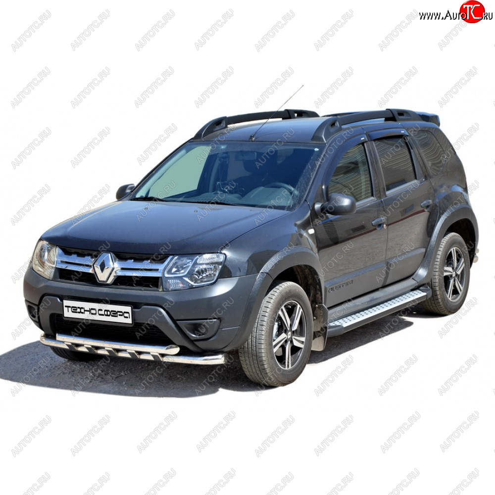 24 999 р. Защита переда труба двойна нержавейка d63.5, Техно Сфера  Renault Duster ( HS,  HM) (2010-2024) дорестайлинг, рестайлинг, рестайлинг (Нержавейка)  с доставкой в г. Нижний Новгород