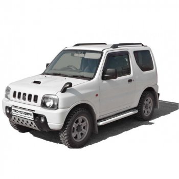 Защита порогов с алюминиевым листом крашенная d63.5, Техно Сфера Suzuki Jimny JB23/JB43 1-ый рестайлинг (2002-2012)