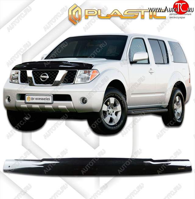 1 999 р. Дефлектор капота CA-Plastic  Nissan Terrano2  R20 (1999-2006) 2-ой рестайлинг (Classic черный)  с доставкой в г. Нижний Новгород