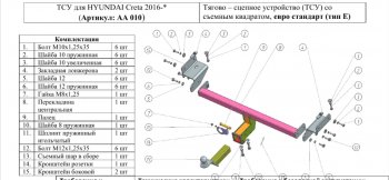 9 399 р. Фаркоп (шар E) Авто-Арсенал Hyundai Creta GS дорестайлинг (2015-2019)  с доставкой в г. Нижний Новгород. Увеличить фотографию 8