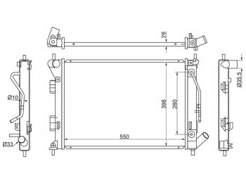 Радиатор охлаждающей жидкости SAT Hyundai I30 2 GD дорестайлинг, хэтчбэк 5 дв. (2011-2015)