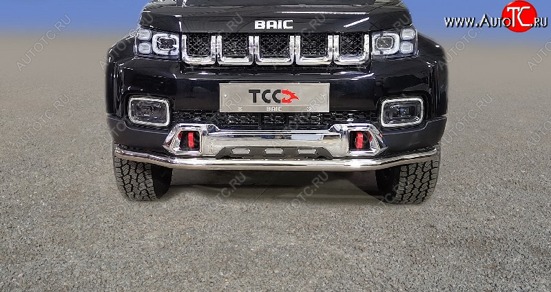 26 449 р. Защита переднего бампера нижняя d60,3 мм ТСС Тюнинг  BAIC BJ40 (2022-2024) (нержавейка)  с доставкой в г. Нижний Новгород