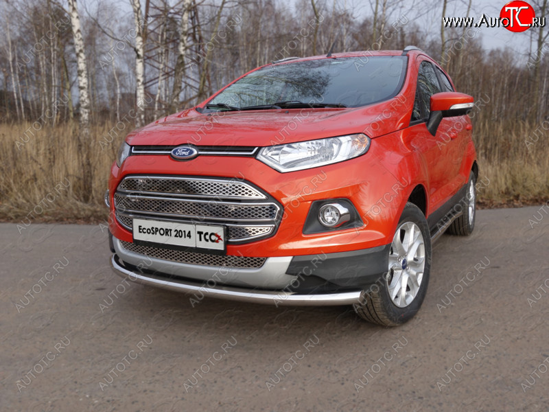 12 999 р. Защита переднего бампера нижняя d60,3 мм ТСС Тюнинг Ford EcoSport дорестайлинг (2013-2019) (нержавейка)  с доставкой в г. Нижний Новгород