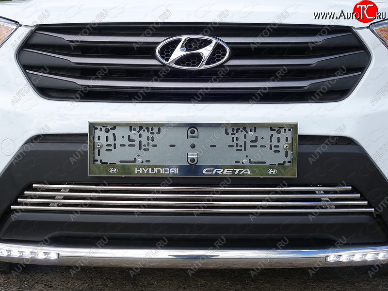 6 449 р. Рамка гос. номера ТСС Тюнинг  Hyundai Creta  GS (2015-2019) дорестайлинг (нержавейка)  с доставкой в г. Нижний Новгород