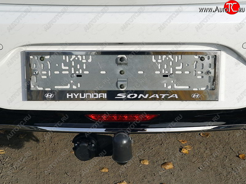 6 249 р. Рамка гос. номера ТСС Тюнинг Hyundai Sonata DN8 (2019-2022) (нержавейка)  с доставкой в г. Нижний Новгород