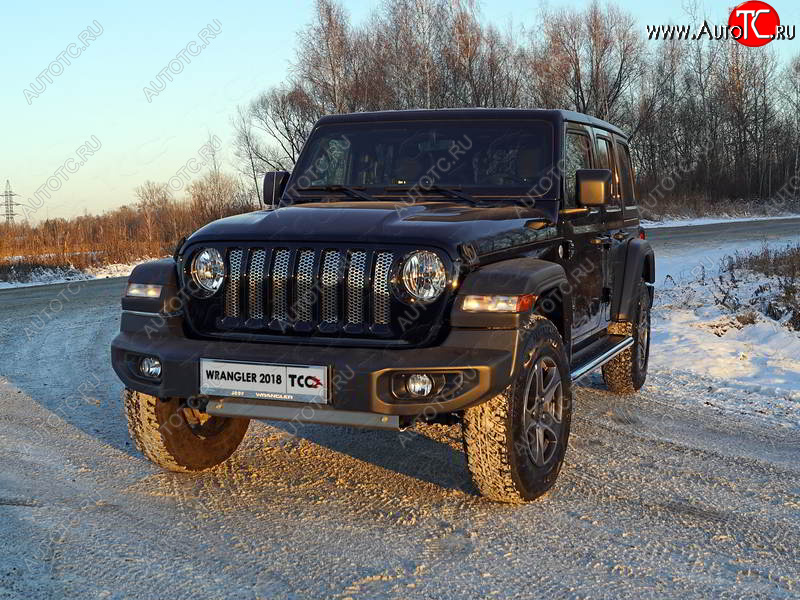 6 449 р. Рамка гос. номера (5 дв.) ТСС Тюнинг Jeep Wrangler JL (2018-2024) (нержавейка)  с доставкой в г. Нижний Новгород