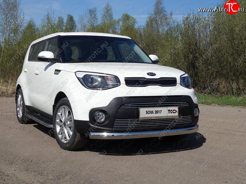 6 199 р. Рамка гос. номера ТСС Тюнинг KIA Soul PS рестайлинг (2017-2019) (нержавейка)  с доставкой в г. Нижний Новгород