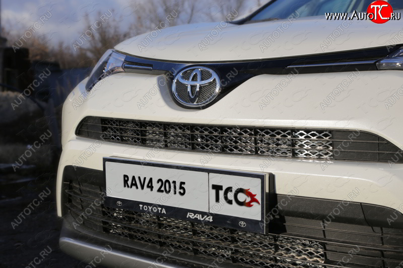 6 449 р. Рамка гос. номера ТСС Тюнинг  Toyota RAV4  XA40 (2015-2019) 5 дв. рестайлинг (нержавейка)  с доставкой в г. Нижний Новгород