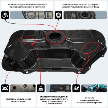 11 499 р. Топливный бак (антикоррозия)сталь Hyundai i20 PB хэтчбэк рестайлинг (2012-2015)  с доставкой в г. Нижний Новгород. Увеличить фотографию 14