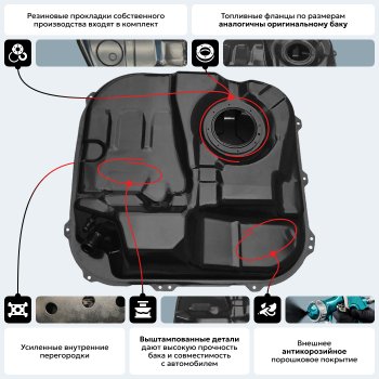 9 999 р. Топливный бак (645х690х245), (Дизель + Бензин), (антикоррозия) сталь ORKA    с доставкой в г. Нижний Новгород. Увеличить фотографию 17