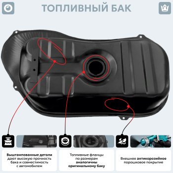 15 699 р. Топливный бак (500х1010х225) (антикоррозия) сталь ORKA Seat Alhambra 7M дорестайлинг (1996-2000)  с доставкой в г. Нижний Новгород. Увеличить фотографию 5