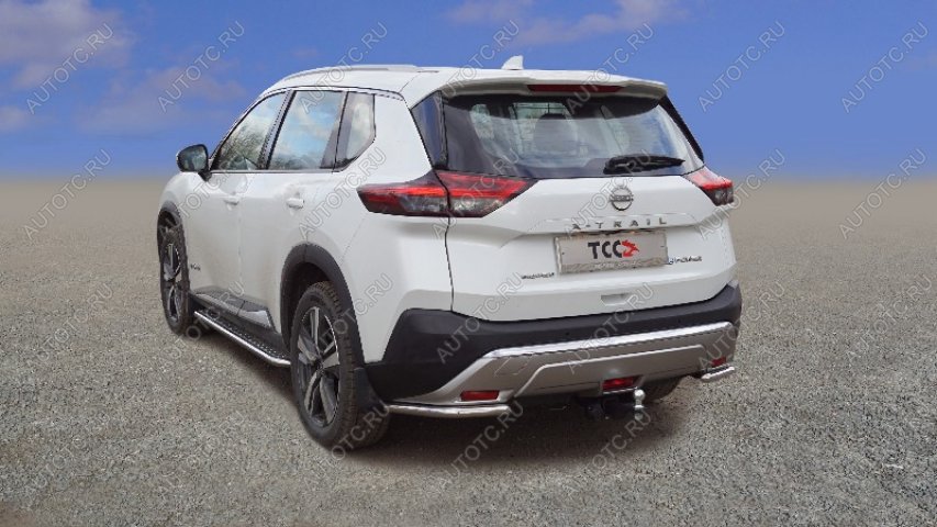 15 399 р. Защита заднего бампера (уголки) d 42,4 мм ТСС Тюнинг  Nissan X-trail  4 T33 (2021-2025) дорестайлинг (нержавейка)  с доставкой в г. Нижний Новгород