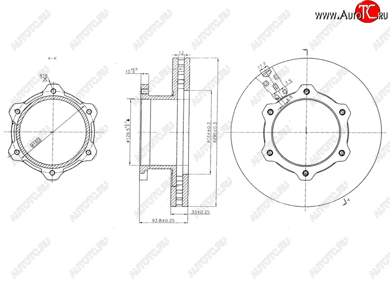 3 599 р. Диск тормозной передний Ø290 SAT  ГАЗ ГАЗель Next ( A21,A22, С41, С42,  A21,A22, С41, С42, Фермер,  A60,A63, A64,  A62,А65,  A31,A32, C45, C46) - ГАЗель NEXT Citiline  А68  с доставкой в г. Нижний Новгород