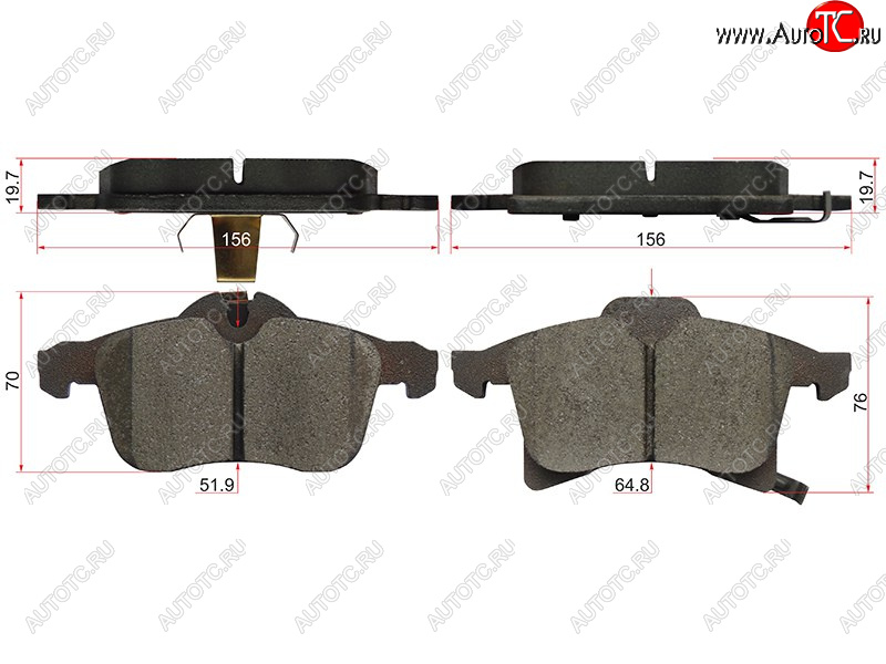 1 389 р. Колодки тормозные перед FR-FL SAT Opel Astra G седан (1998-2005)  с доставкой в г. Нижний Новгород