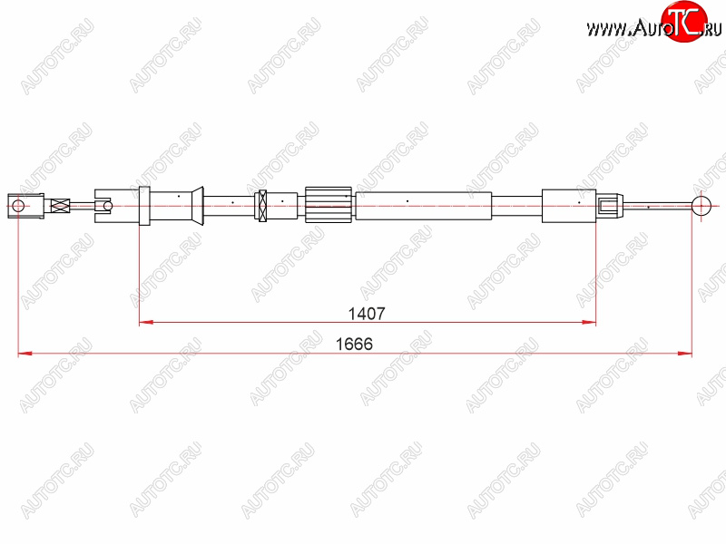 819 р. Трос ручного тормоза LH-RH SAT Mercedes-Benz Sprinter W906 (2006-2013)  с доставкой в г. Нижний Новгород