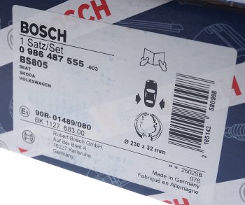 2 869 р. Колодки тормозные задние барабанные 4шт. BOSCH Skoda Octavia Tour A4 1U5 универсал дорестайлинг (1996-2000)  с доставкой в г. Нижний Новгород. Увеличить фотографию 4