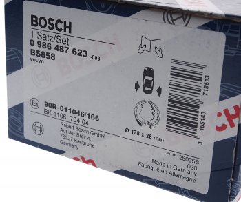 2 799 р. Колодки тормозные задние барабанные (4шт.) BOSCH Volvo S80 TS седан дорестайлинг (1998-2003)  с доставкой в г. Нижний Новгород. Увеличить фотографию 4