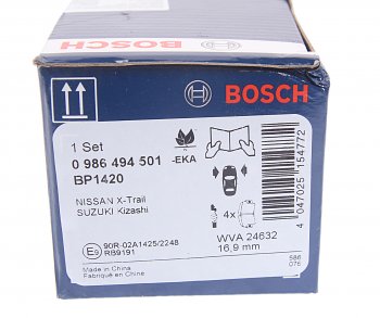 2 259 р. Колодки тормозные передние (4шт.) BOSCH Nissan Qashqai 1 J10 рестайлинг (2010-2013)  с доставкой в г. Нижний Новгород. Увеличить фотографию 4