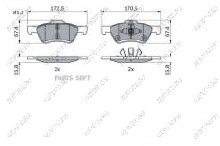 4 999 р. Колодки тормозные передние (4шт.) BOSCH Ford Maverick TM1 рестайлинг, 5 дв. (2004-2007)  с доставкой в г. Нижний Новгород