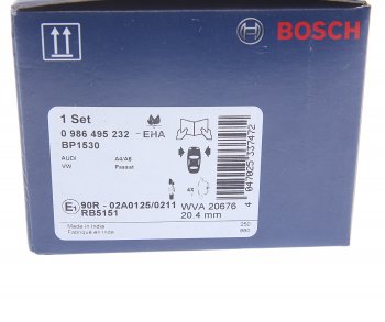 2 899 р. Колодки тормозные передние (4шт.) BOSCH Audi A4 B9 дорестайлинг,седан (2016-2020)  с доставкой в г. Нижний Новгород. Увеличить фотографию 4