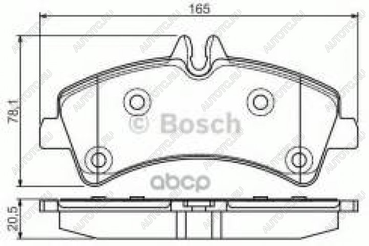 3 099 р. Колодки тормозные задние (4шт.) BOSCH Mercedes-Benz Sprinter W906 (2006-2013)  с доставкой в г. Нижний Новгород