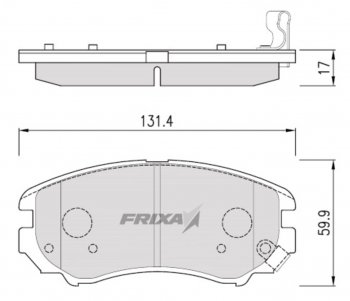 1 369 р. Колодки тормозные передние (4шт.) HANKOOK FRIXA Hyundai Tuscani (2002-2008)  с доставкой в г. Нижний Новгород. Увеличить фотографию 1