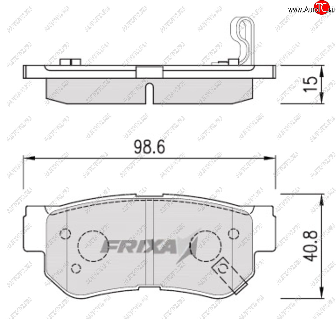 949 р. Колодки тормозные задние (4шт.) HANKOOK FRIXA Hyundai Getz TB хэтчбэк 5 дв. дорестайлинг (2002-2005)  с доставкой в г. Нижний Новгород