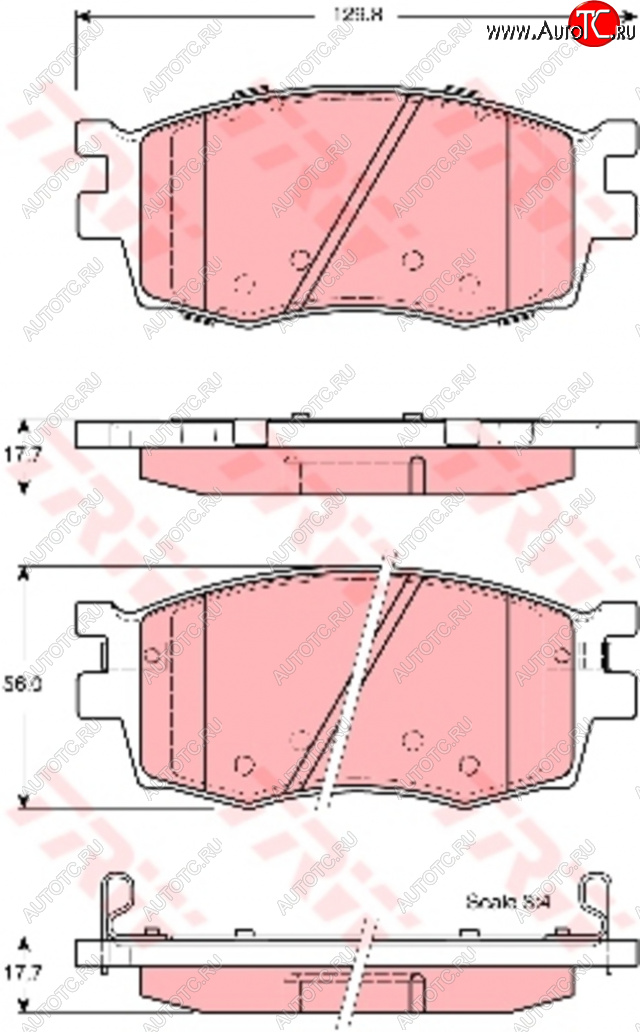 3 989 р. Колодки тормозные передние (4шт.) TRW KIA Rio 2 JB дорестайлинг седан (2005-2009)  с доставкой в г. Нижний Новгород