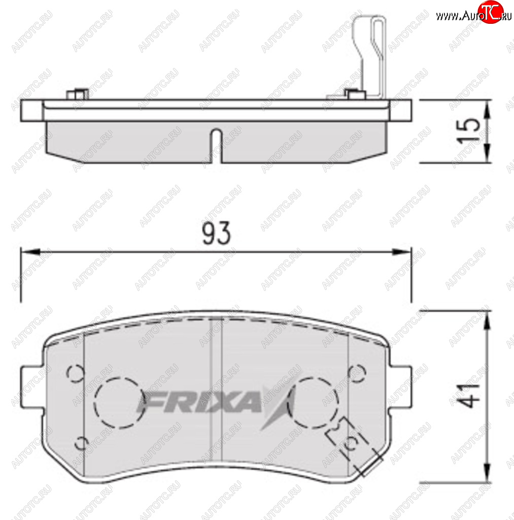 5 299 р. Колодки тормозные задние (4шт.) HANKOOK FRIXA KIA Rio 2 JB дорестайлинг седан (2005-2009)  с доставкой в г. Нижний Новгород