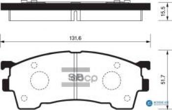 Колодки тормозные передние (4шт.) SANGSIN Mazda 626 GF дорестайлинг седан (1997-1999)