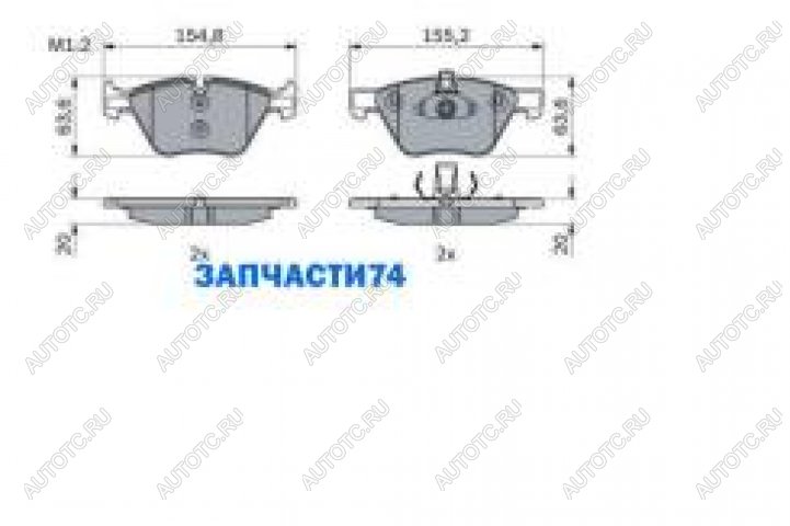 1 999 р. Колодки тормозные передние (4шт.) BOSCH BMW 3 серия E90 седан дорестайлинг (2004-2008)  с доставкой в г. Нижний Новгород