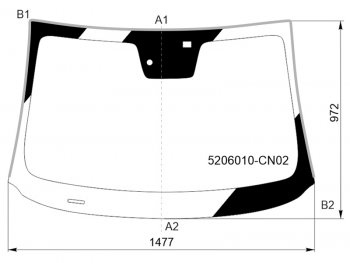 Стекло лобовое (Датчик дождя Молдинг) FUYAO Changan UNI-T рестайлинг (2023-2024)