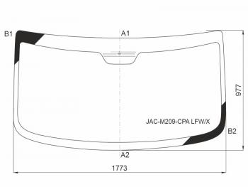 Стекло лобовое (Антенна) XYG Sollers (Sollers) Atlant (Атлант) (2022-2024) автобус, цельнометаллический фургон