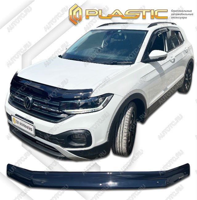 1 999 р. Дефлектор капота CA-Plastic  Volkswagen T-Cross (2019-2025) (серия Classic черный)  с доставкой в г. Нижний Новгород